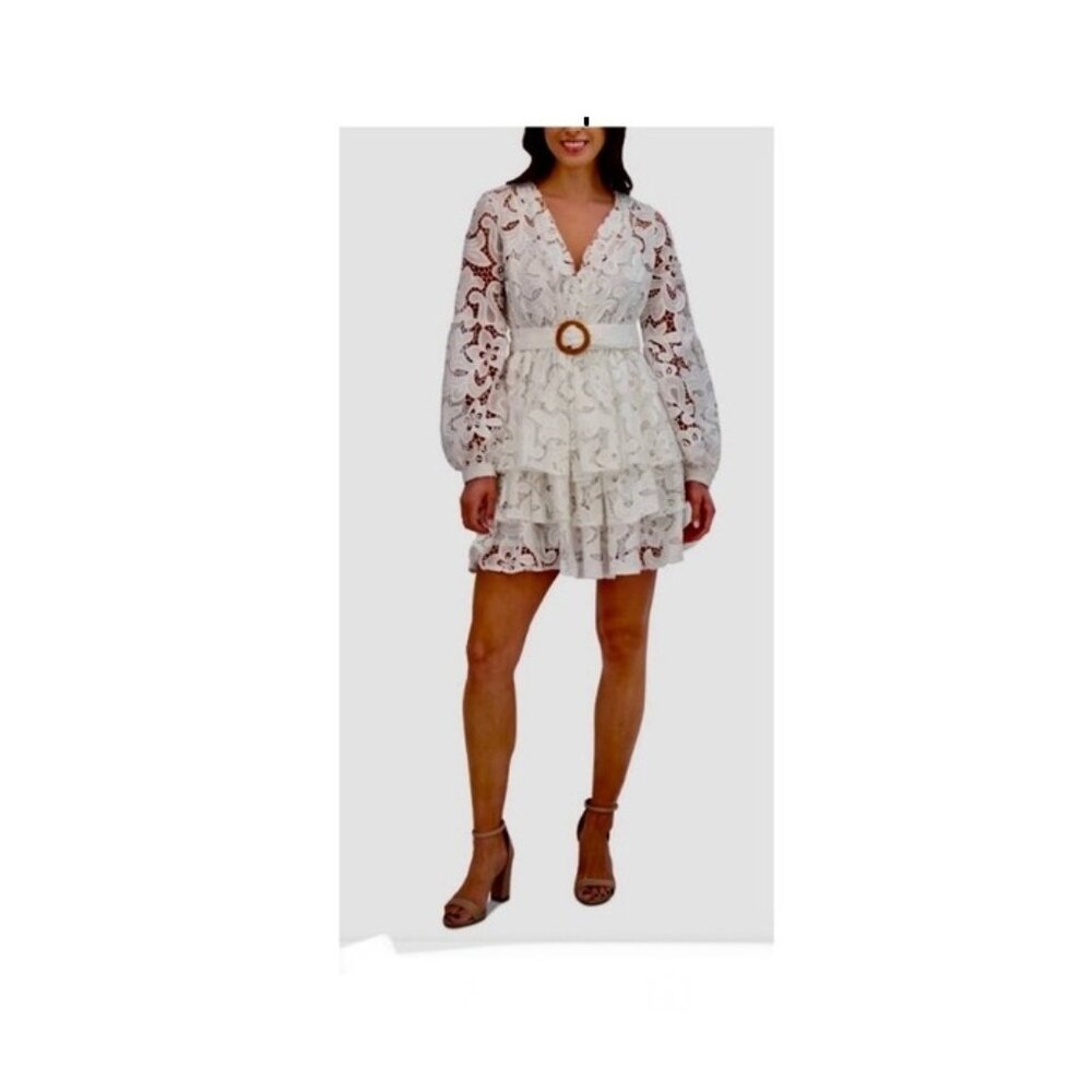NWT! Siena DRESS ONLY $49! RETAIL $178! White Lace Wedding or Party Dress SZ: 4